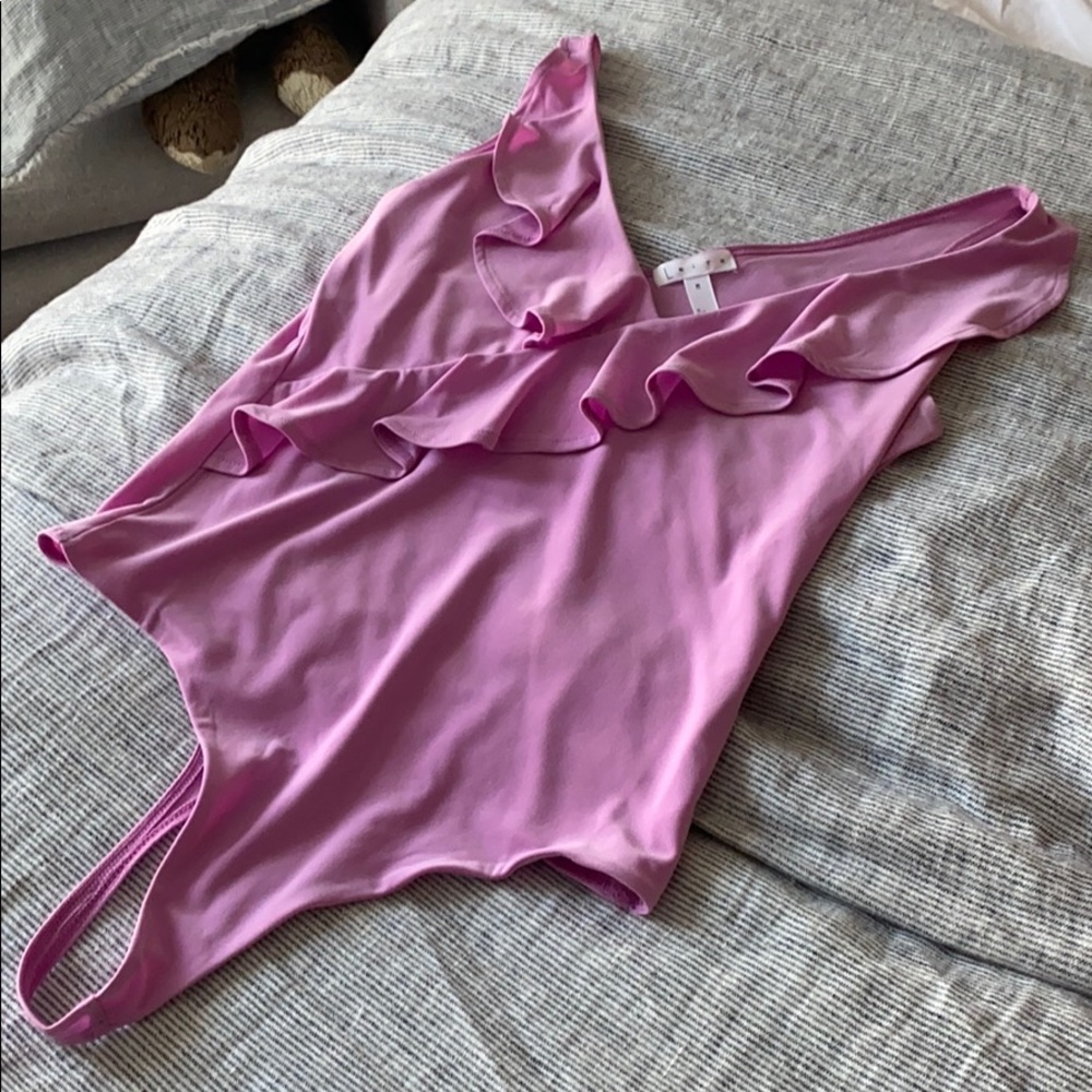 Pink ruffle bodysuit